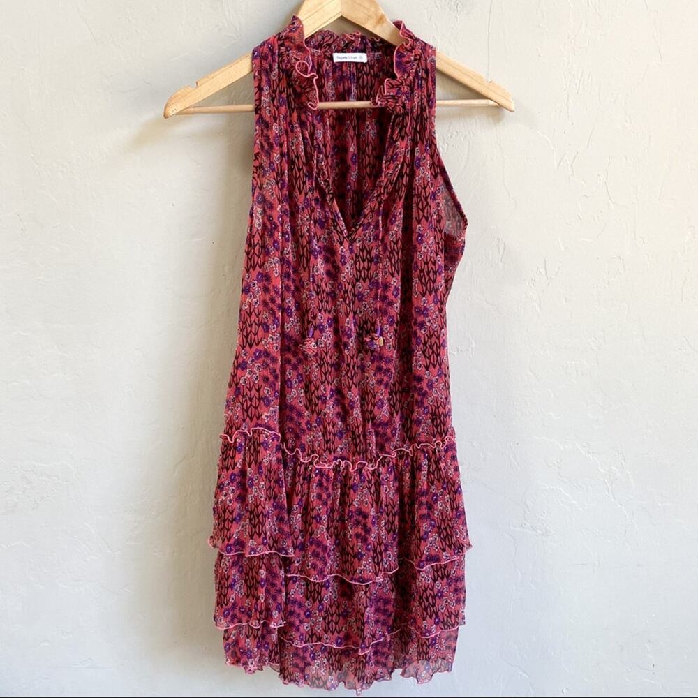NEW‎ Poupette St. Barth Red Purple Sleeveless Mini Dress